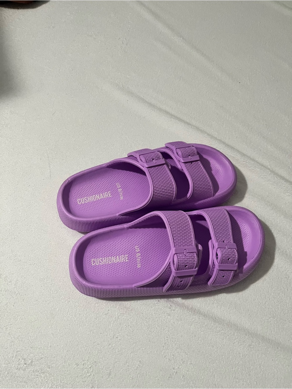 Cushionaire Women's Purple Double-Strap Slide Sandals